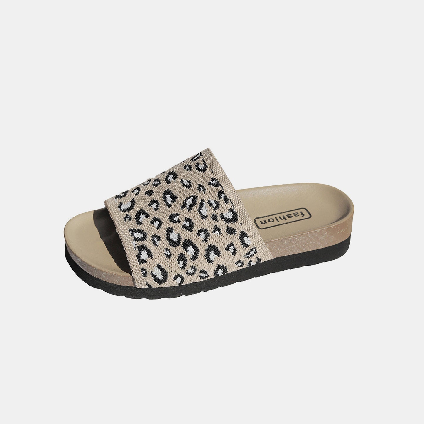 Leopard Open Toe Slides