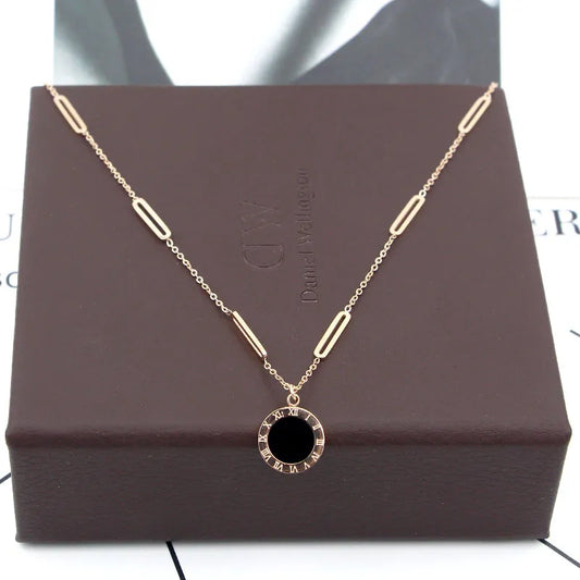 Gold Roman Numeral Chain Necklace