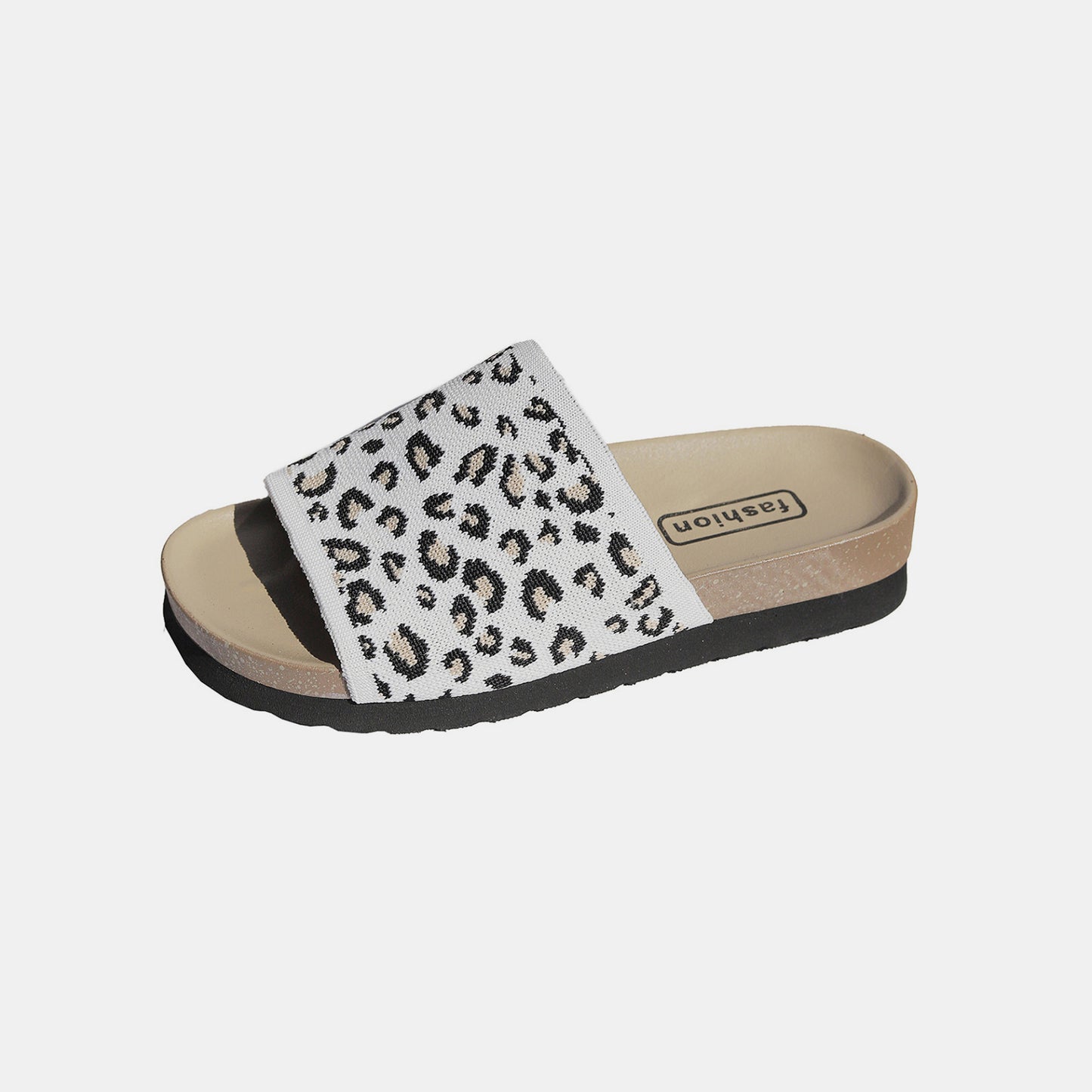 Leopard Open Toe Slides