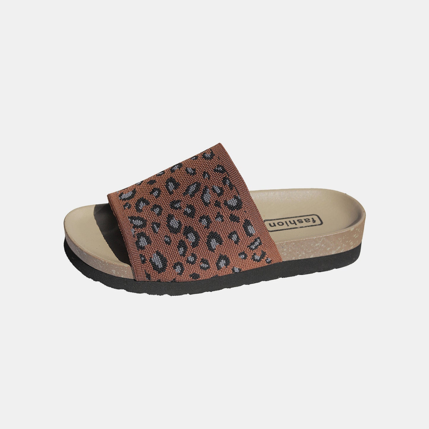 Leopard Open Toe Slides