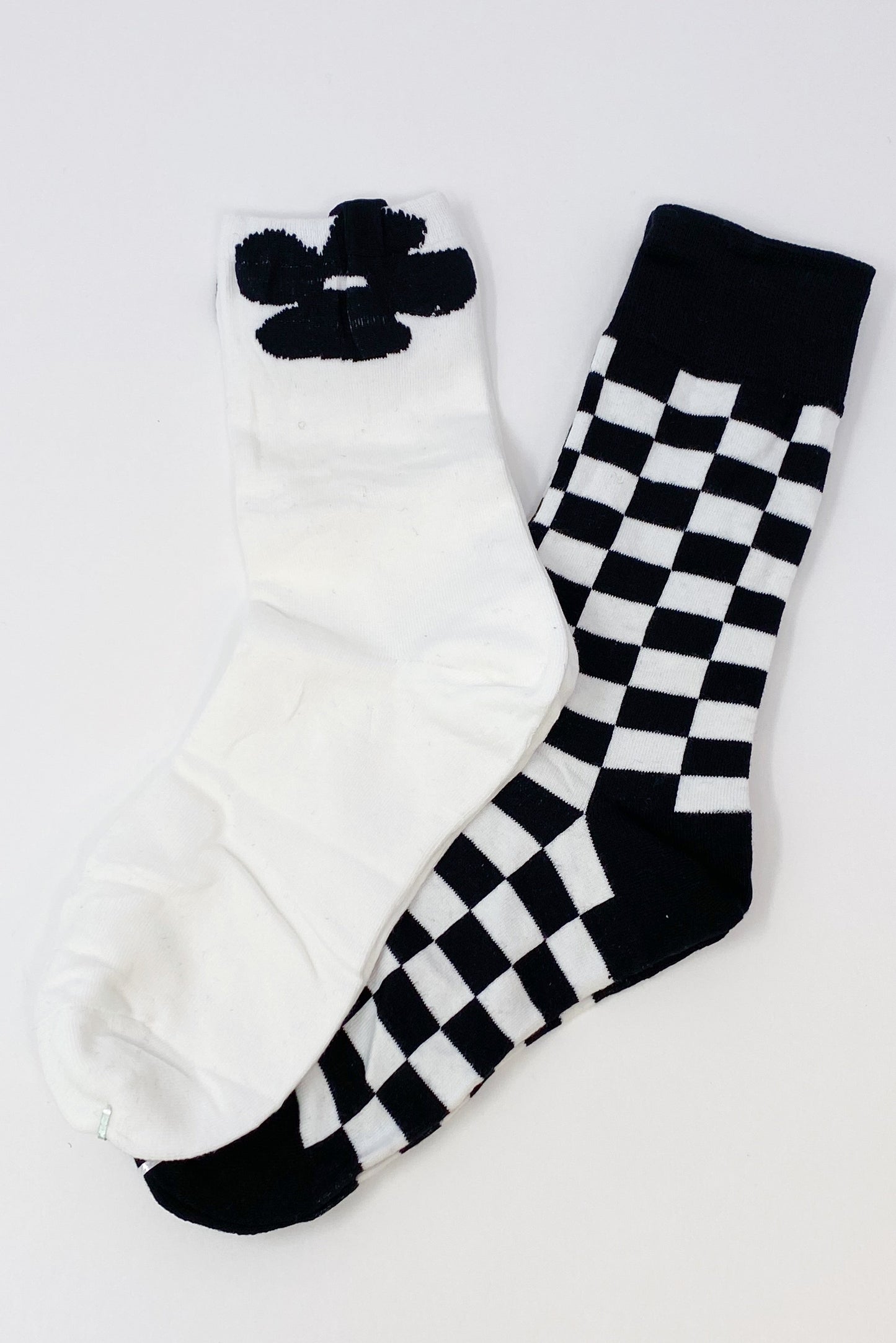 Checker & Floral Sock Set